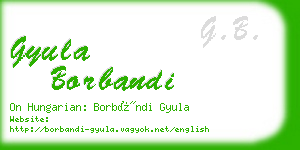 gyula borbandi business card